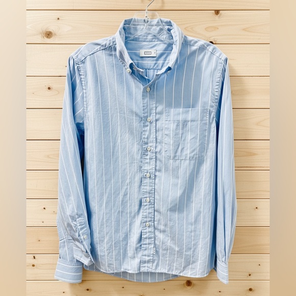 AYR Light Blue and White Striped Button-Down Shirt - Picture 6 of 8